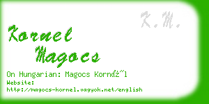 kornel magocs business card